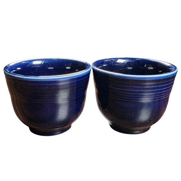 Lot of 2 Fiesta Ware Flat Cups Cobalt Blue HLC USA Replacement - Picture 4 of 7